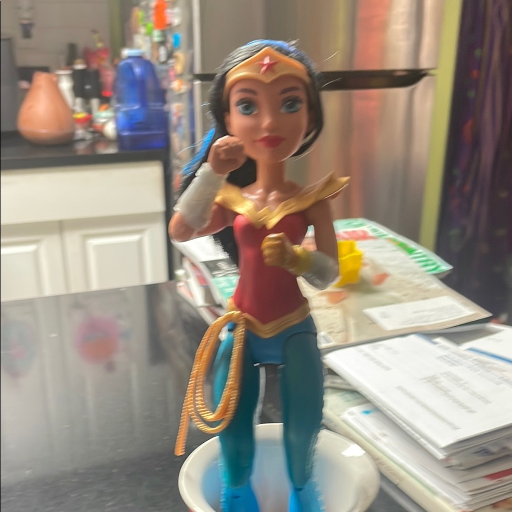 Wonder Woman Doll and Coffee Mug.